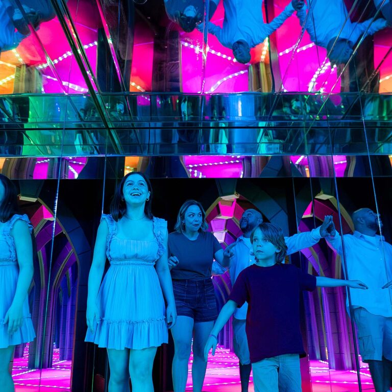 guests at mirror maze