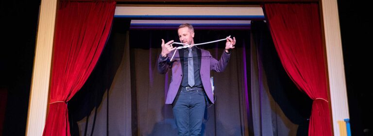 magician doing rope trick